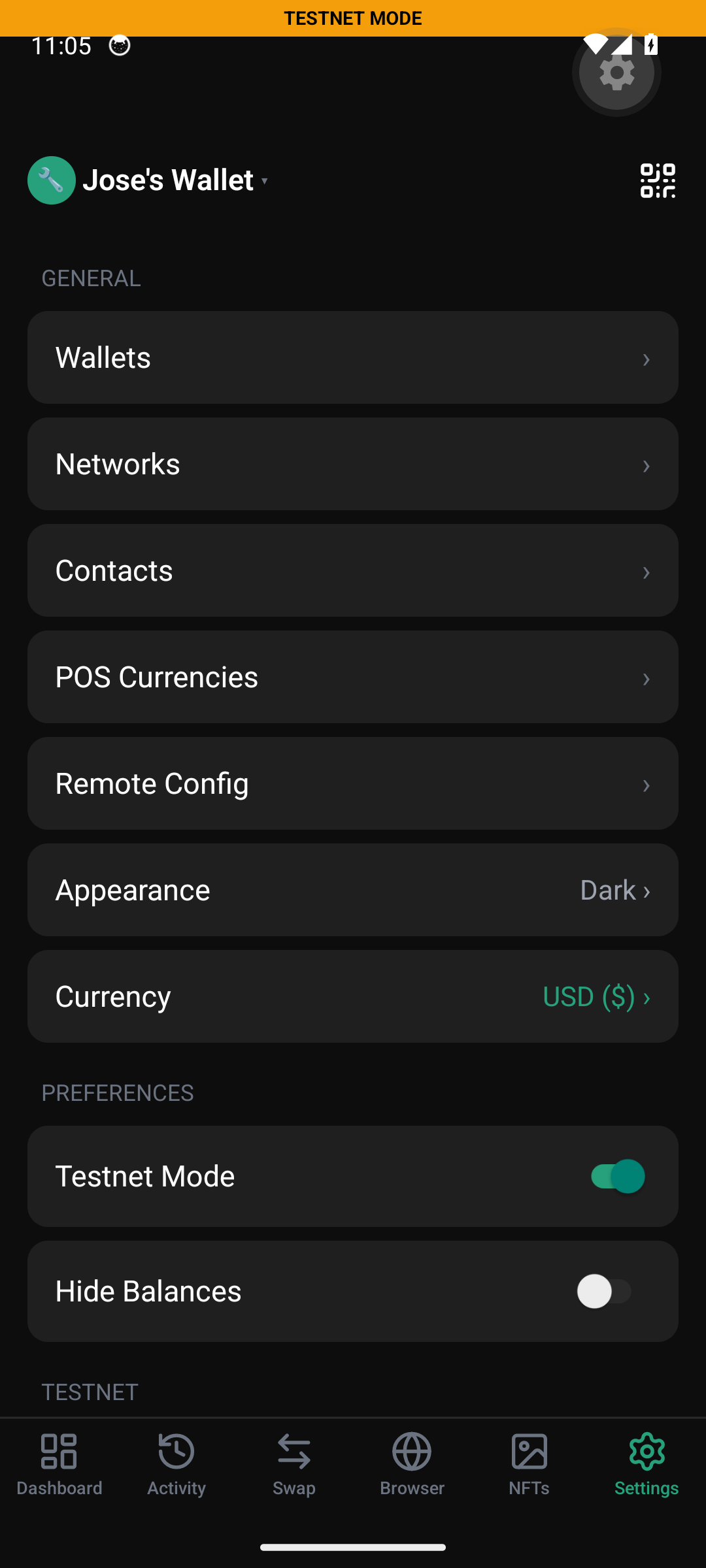 Settings root