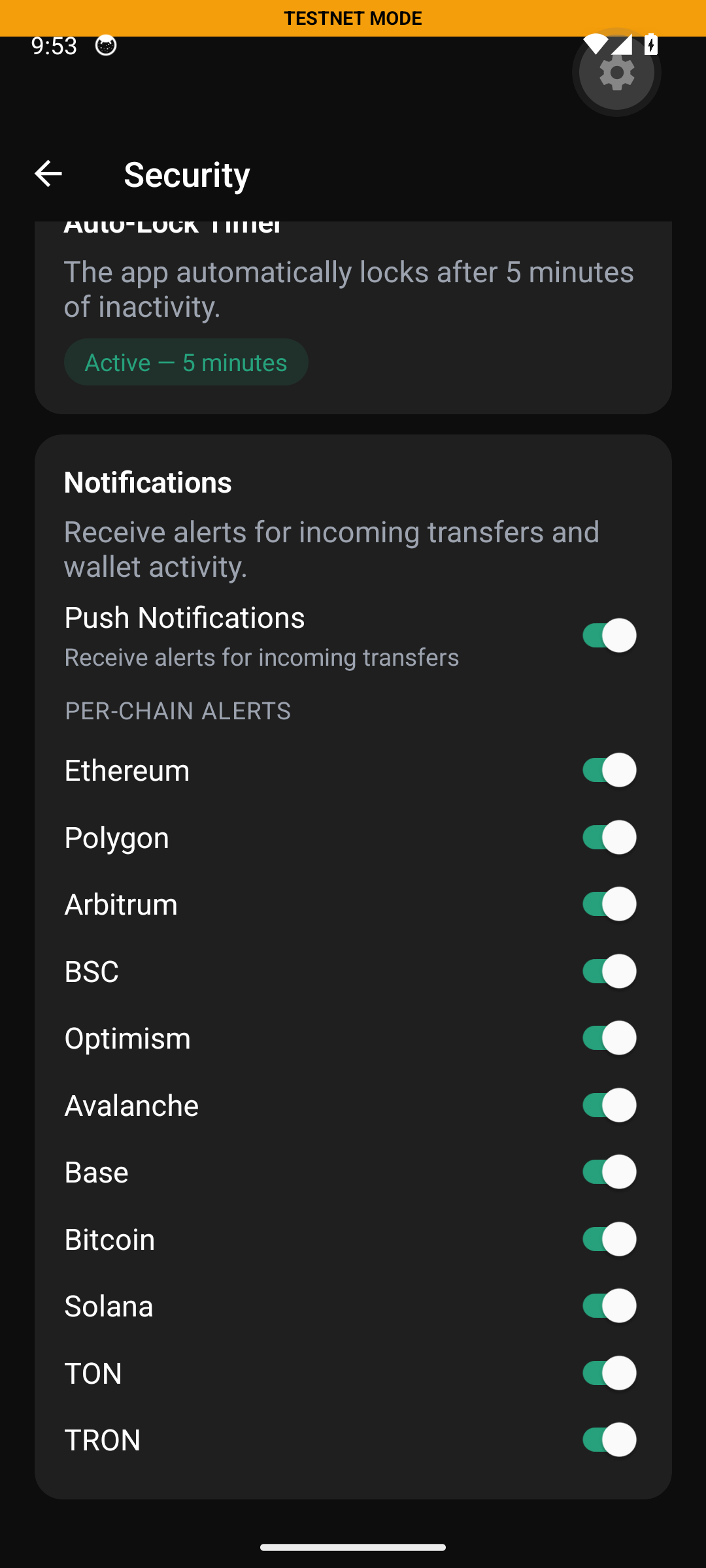 Settings Notifications